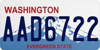 WA license plate AAD6722