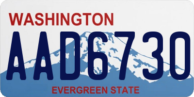 WA license plate AAD6730