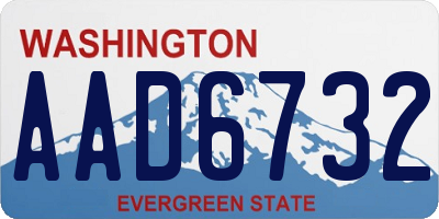 WA license plate AAD6732