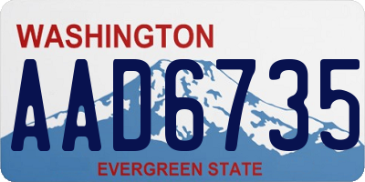 WA license plate AAD6735