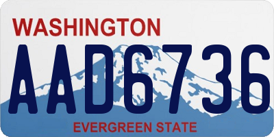 WA license plate AAD6736