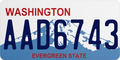 WA license plate AAD6743