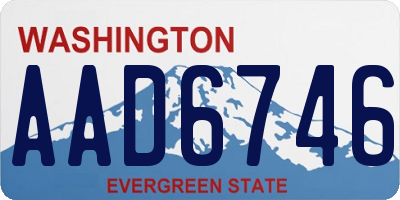 WA license plate AAD6746