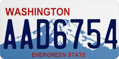 WA license plate AAD6754
