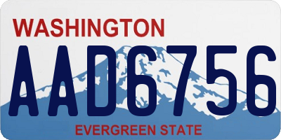 WA license plate AAD6756