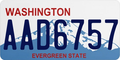 WA license plate AAD6757