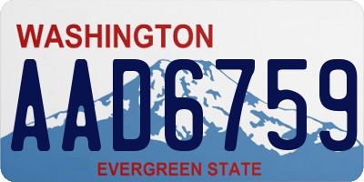 WA license plate AAD6759