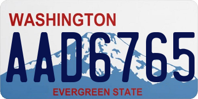 WA license plate AAD6765