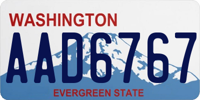 WA license plate AAD6767