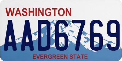 WA license plate AAD6769