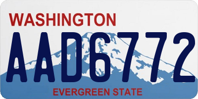 WA license plate AAD6772