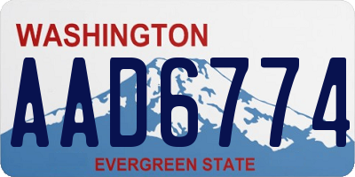 WA license plate AAD6774