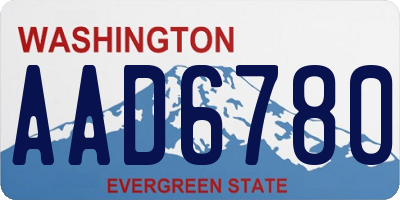 WA license plate AAD6780