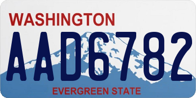 WA license plate AAD6782