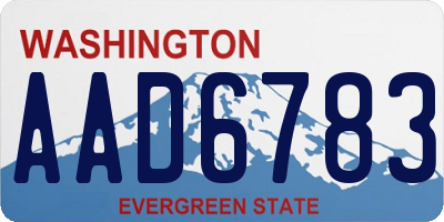 WA license plate AAD6783