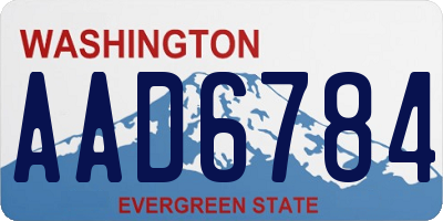 WA license plate AAD6784