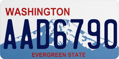 WA license plate AAD6790