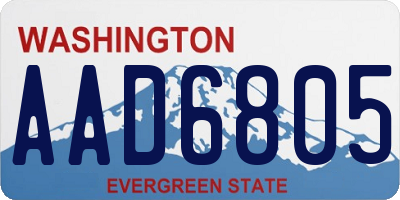 WA license plate AAD6805