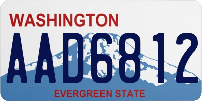 WA license plate AAD6812