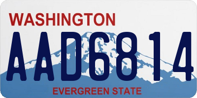 WA license plate AAD6814