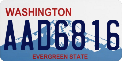 WA license plate AAD6816