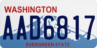 WA license plate AAD6817