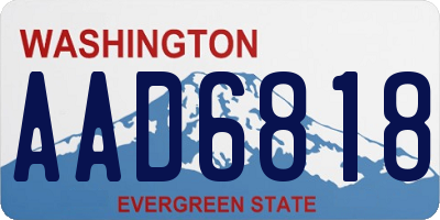 WA license plate AAD6818