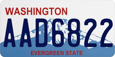 WA license plate AAD6822