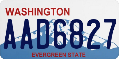 WA license plate AAD6827