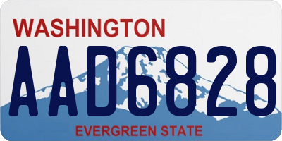 WA license plate AAD6828