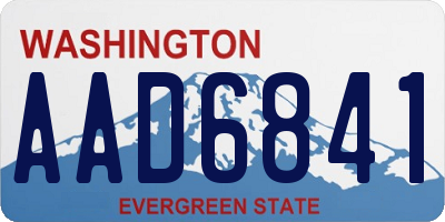 WA license plate AAD6841