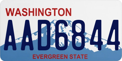 WA license plate AAD6844