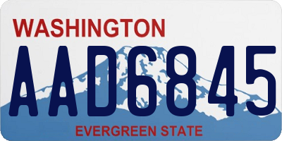 WA license plate AAD6845