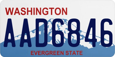 WA license plate AAD6846
