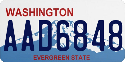 WA license plate AAD6848