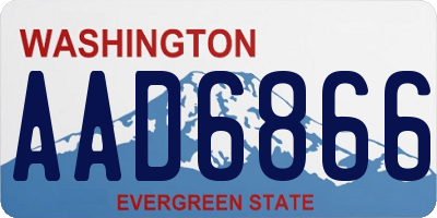 WA license plate AAD6866
