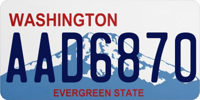 WA license plate AAD6870
