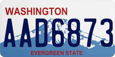 WA license plate AAD6873