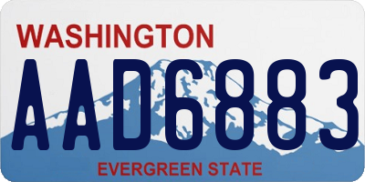 WA license plate AAD6883