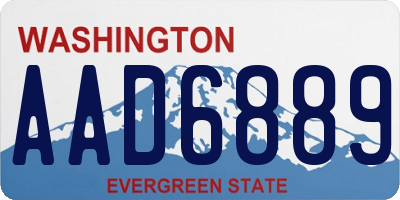 WA license plate AAD6889
