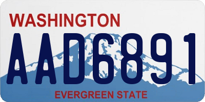 WA license plate AAD6891