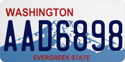 WA license plate AAD6898