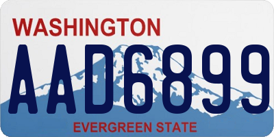 WA license plate AAD6899