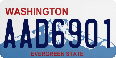 WA license plate AAD6901