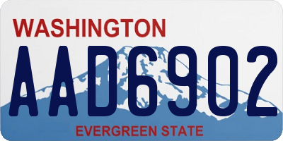 WA license plate AAD6902