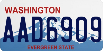 WA license plate AAD6909