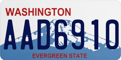 WA license plate AAD6910