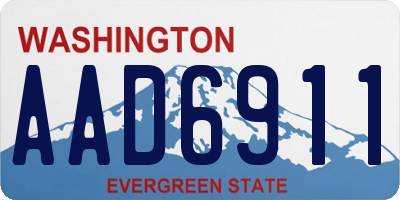 WA license plate AAD6911