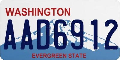 WA license plate AAD6912