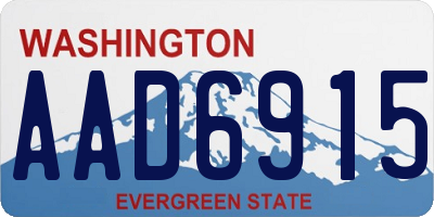 WA license plate AAD6915